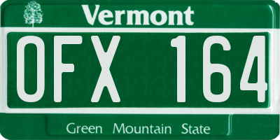 VT license plate OFX164