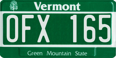 VT license plate OFX165