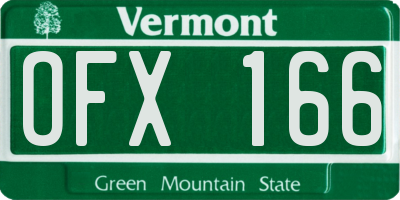 VT license plate OFX166