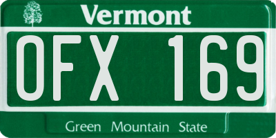 VT license plate OFX169