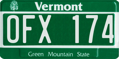 VT license plate OFX174