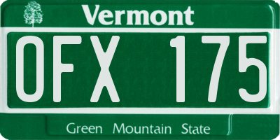 VT license plate OFX175