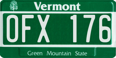 VT license plate OFX176