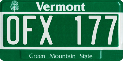 VT license plate OFX177