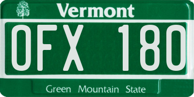 VT license plate OFX180