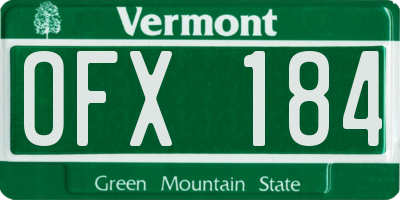 VT license plate OFX184
