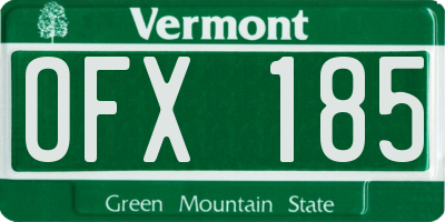 VT license plate OFX185