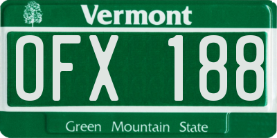 VT license plate OFX188