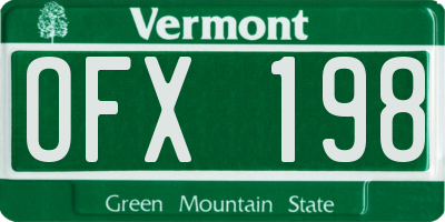 VT license plate OFX198