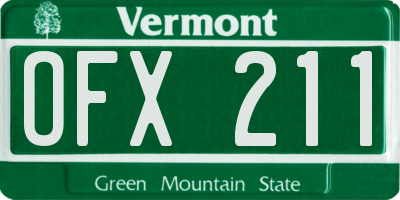VT license plate OFX211