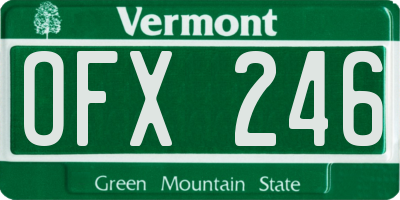 VT license plate OFX246