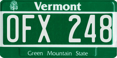 VT license plate OFX248