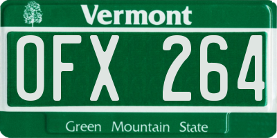 VT license plate OFX264