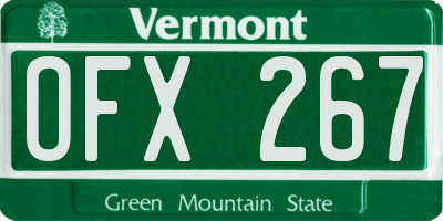 VT license plate OFX267