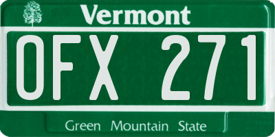 VT license plate OFX271