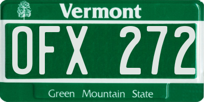 VT license plate OFX272