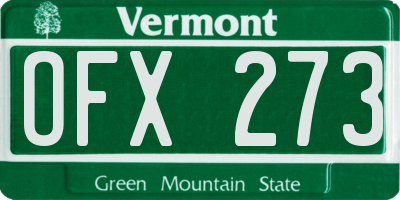 VT license plate OFX273