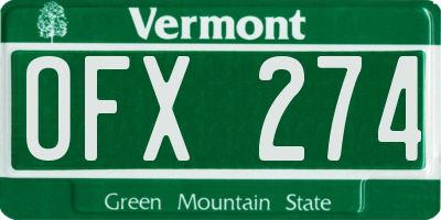 VT license plate OFX274
