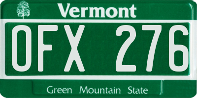 VT license plate OFX276