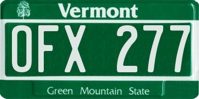 VT license plate OFX277