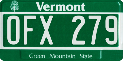VT license plate OFX279