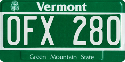 VT license plate OFX280