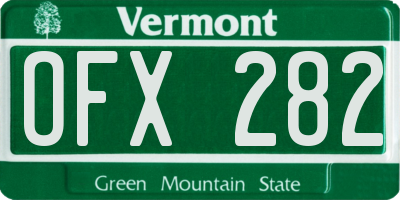 VT license plate OFX282