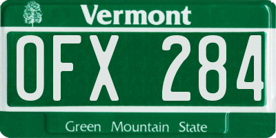 VT license plate OFX284