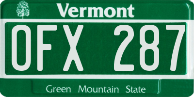 VT license plate OFX287