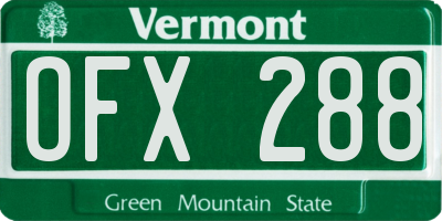 VT license plate OFX288