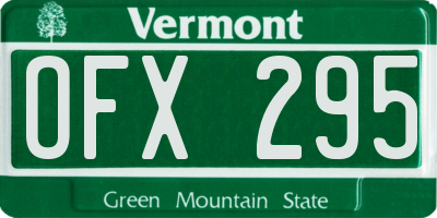 VT license plate OFX295
