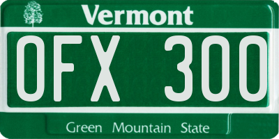 VT license plate OFX300