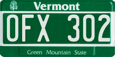 VT license plate OFX302