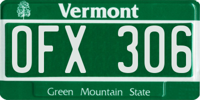 VT license plate OFX306