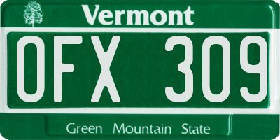 VT license plate OFX309