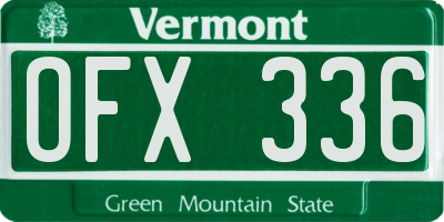 VT license plate OFX336