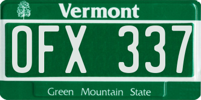 VT license plate OFX337