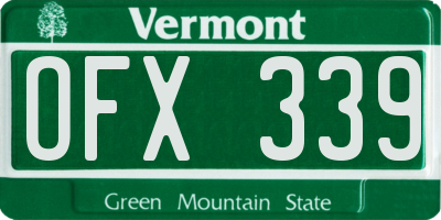 VT license plate OFX339