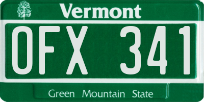 VT license plate OFX341
