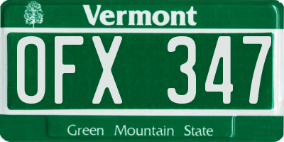 VT license plate OFX347