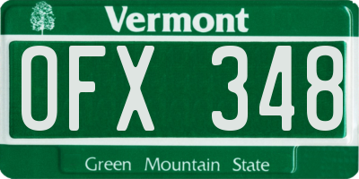 VT license plate OFX348