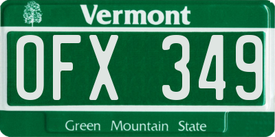 VT license plate OFX349