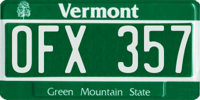 VT license plate OFX357