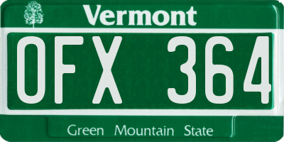 VT license plate OFX364