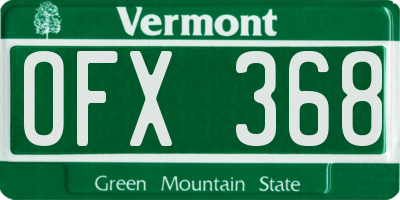 VT license plate OFX368