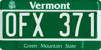 VT license plate OFX371