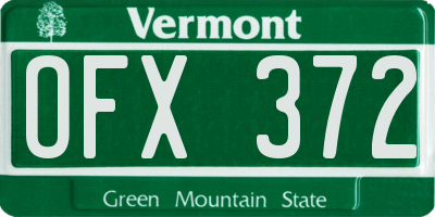 VT license plate OFX372