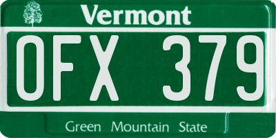 VT license plate OFX379