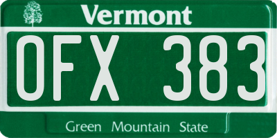 VT license plate OFX383