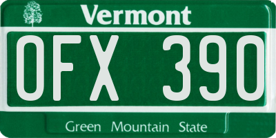 VT license plate OFX390